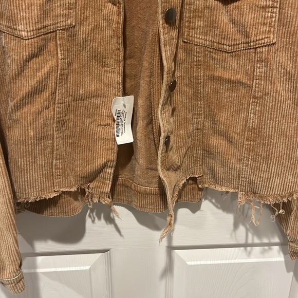 POL Teddy Bear Vintage tan corduroy jacket with raw edge Small NWT - Picture 5 of 9